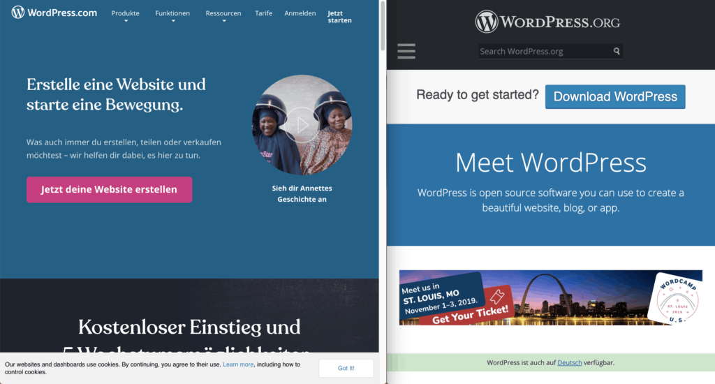wordpress com vs org